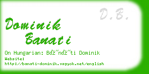 dominik banati business card